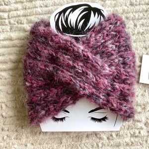 Hand Knit Suri Alpaca Headband Mauve Gray USA Made NWT Soft Lightweight Gift
